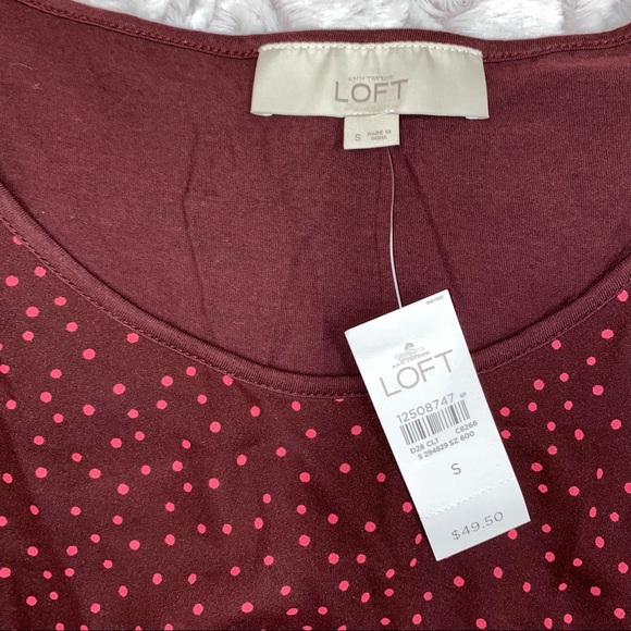 LOFT Polka Dot Ruffle Top - NWT - size S - $50 retail - Picture 3 of 6